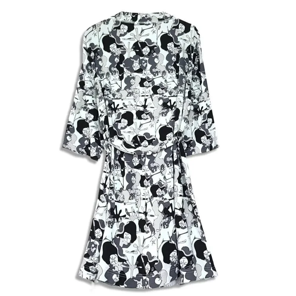 New Soybu Zen Women's Ultra Soft Three-quarter Sleeve Stretch Jersey Robe - Picture 3 of 6